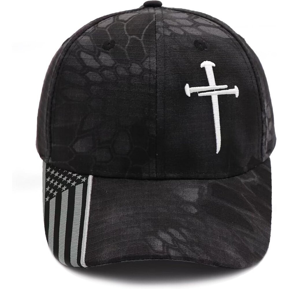 Redeemed 3 Nails Cross Hat - Adjustable Christian Baseball Cap for Men & Women - Picture 1 of 6